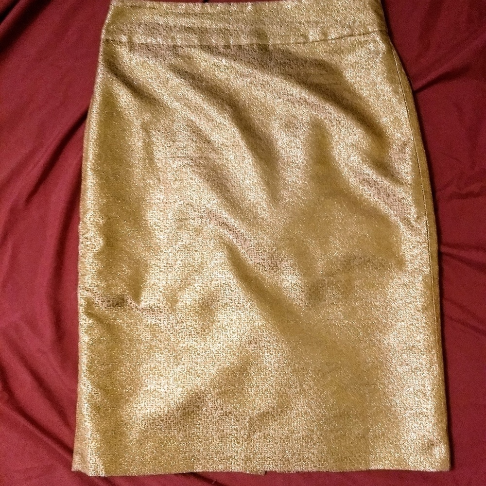 J Crew rosegold silk pencil skirt